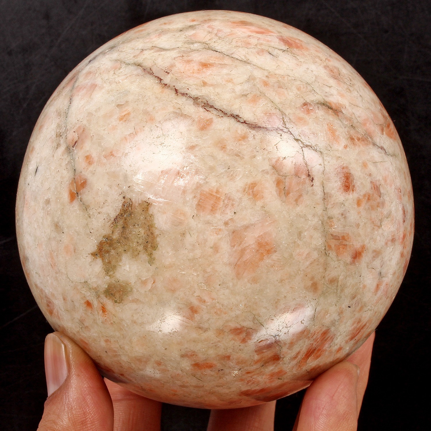 1.6Kilo Natural Untreated Sunstone Crystal Healing Mineral Huge Gem Sphere/Decor
