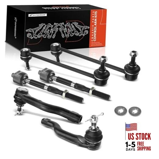  Set of 6, Front Sway Bar Link, Inner Outer Tie Rod End, Compatible with Mazda 