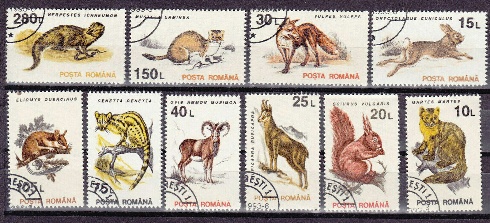 Romania 1993-95 postage stamps: animals animali животные animals animaux 2139