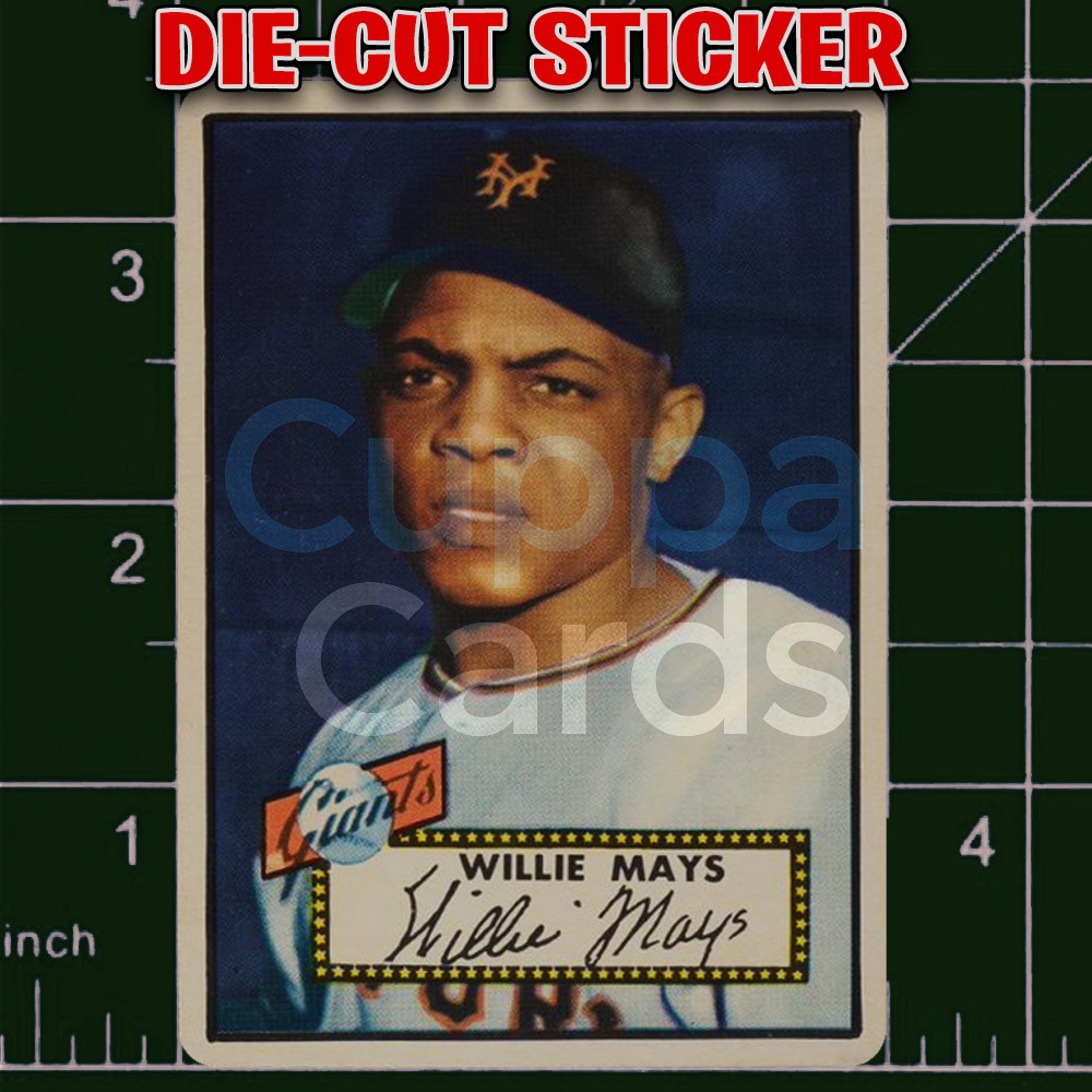 Willie Mays, 1952 Topps Baseball Rookie Card RC #261 | Die-Cut Replica Sticker