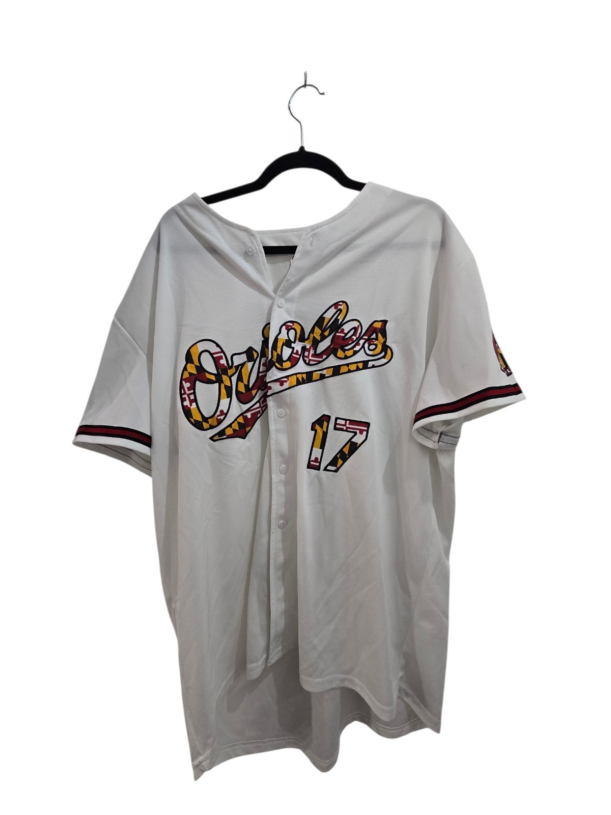 Orioles Size XL Adult White #17 Button Shirt Baltimore Baseball Jersey Sports 
