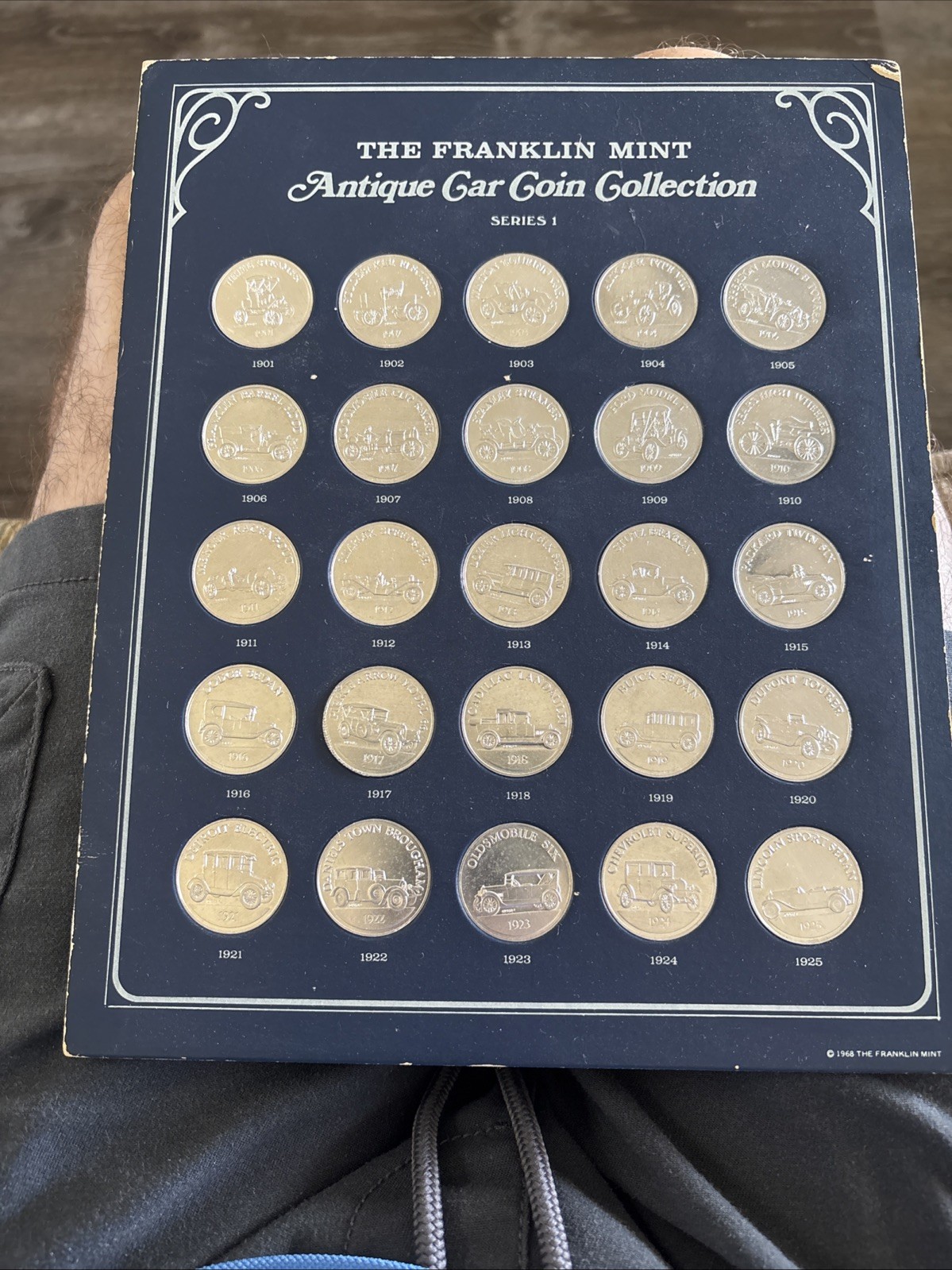 * VTG - FRANKLIN MINT - ANTIQUE CAR Coin COLLECTION - Series 1 - COMPLETE w CARD