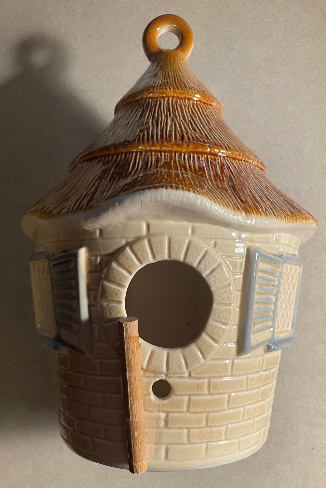 Collectible pottery birdhouse crafted in Scotland by Kilmun Potteries Ltd