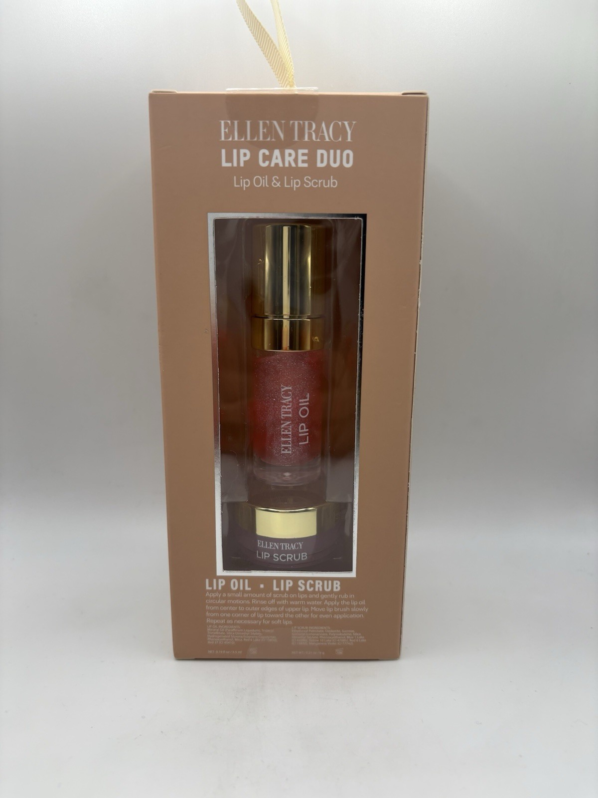 Ellen Tracy Lip Care Duo Lip Oil & Lip Scrub 2pc set