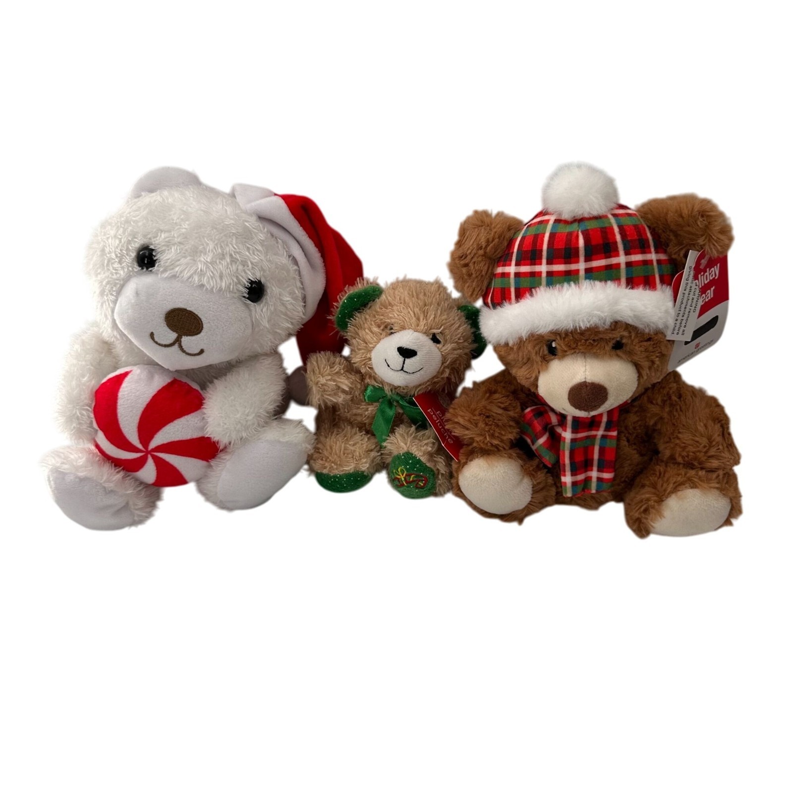 Set Of 3 Christmas Plush Bears By Hallmark American Greetings & Christmas House