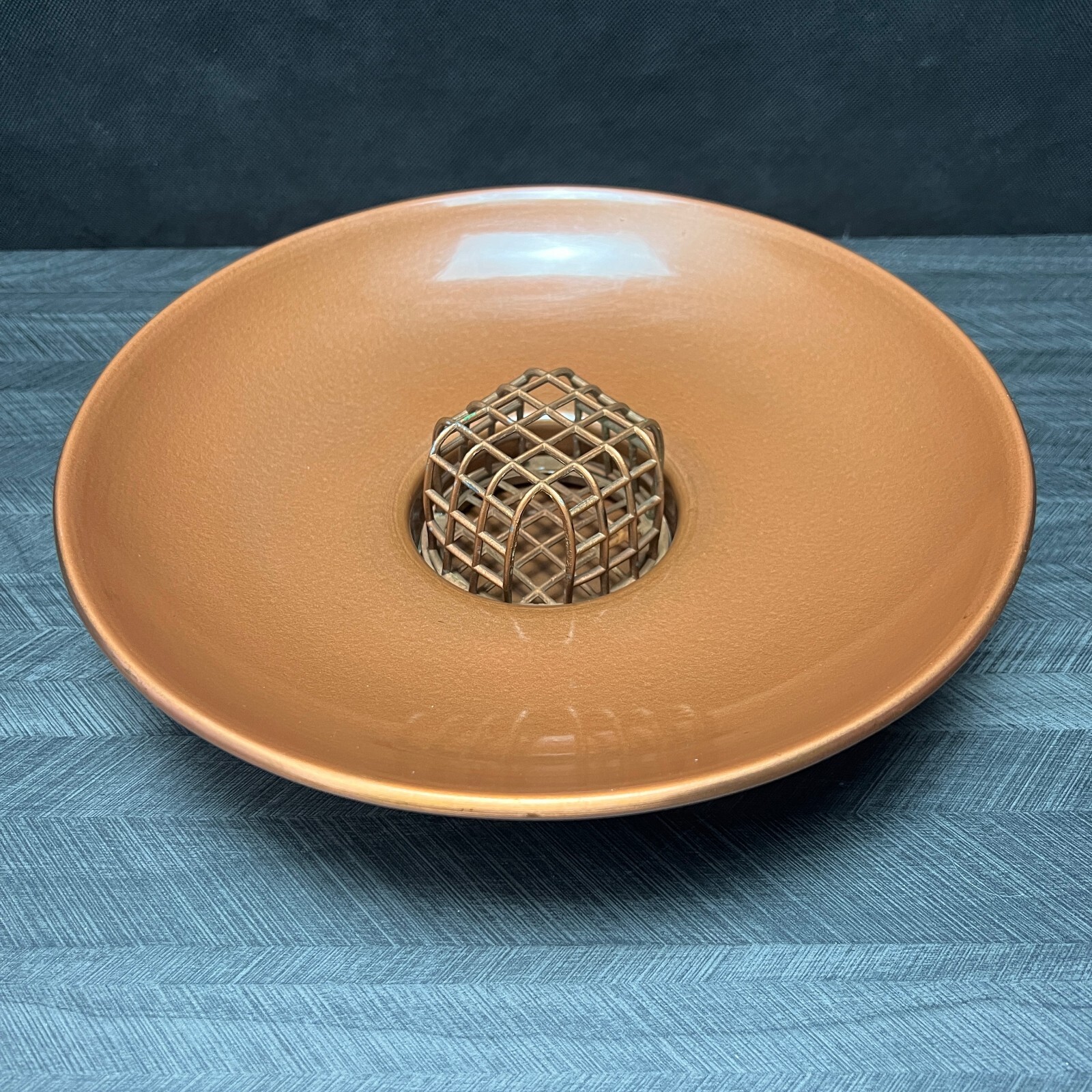 Vintage Copper Floralart Non Tip Flower Bowl No. 2057856 With #3 Dazey Frog Cage