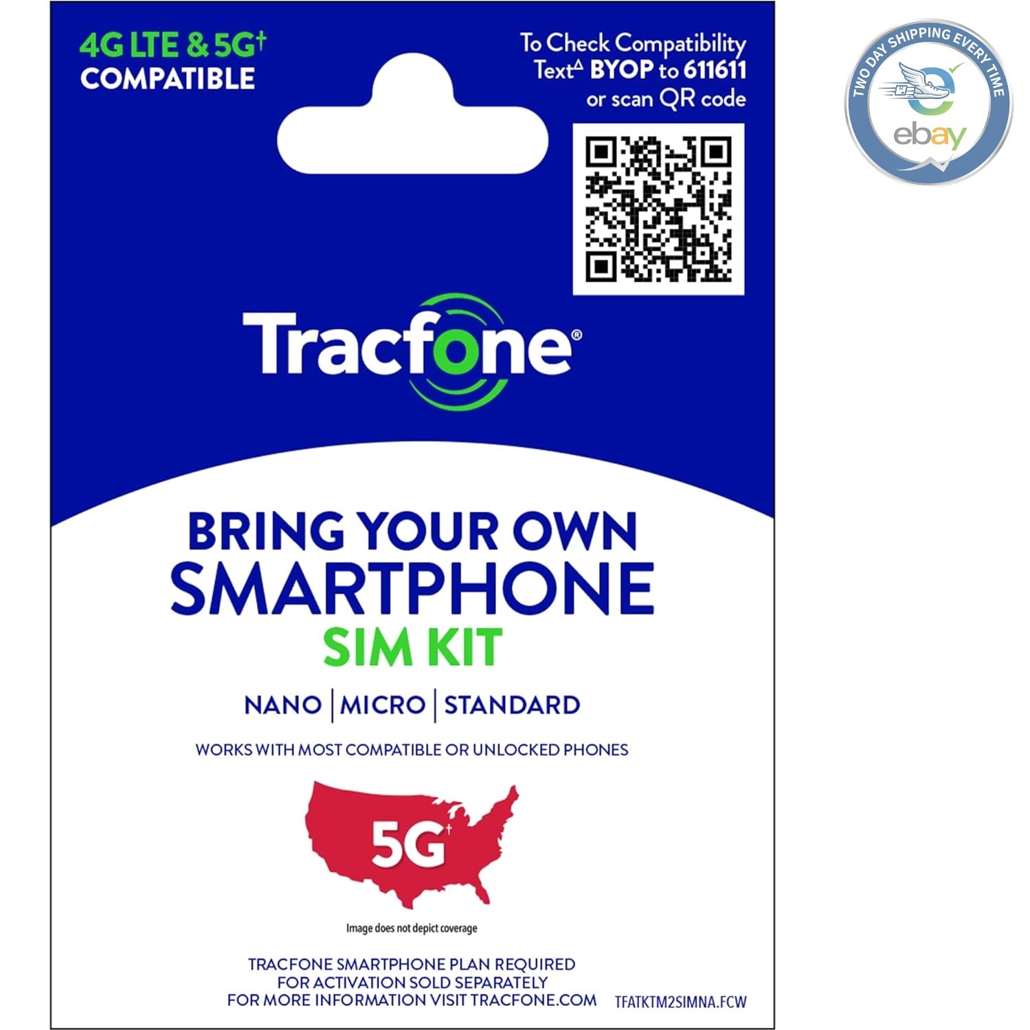 Bring Your Own Phone SIM Kit - 3-in-1 CDMA/GSM Cards with Tracfone Activation