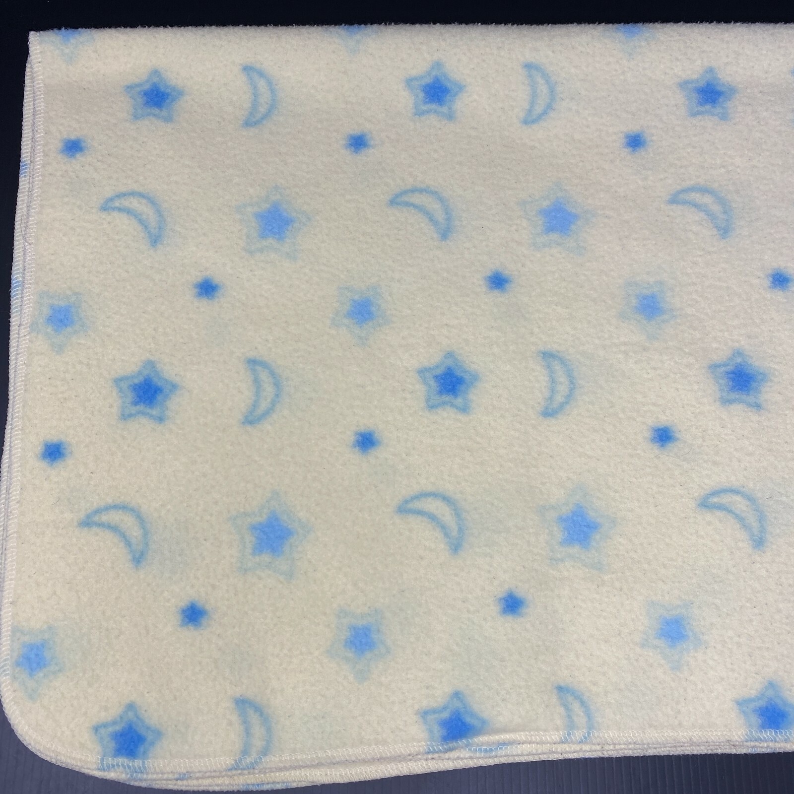 Small Wonders Yellow Baby Blanket Blue Stars Moons Fleece Security Lovey 
