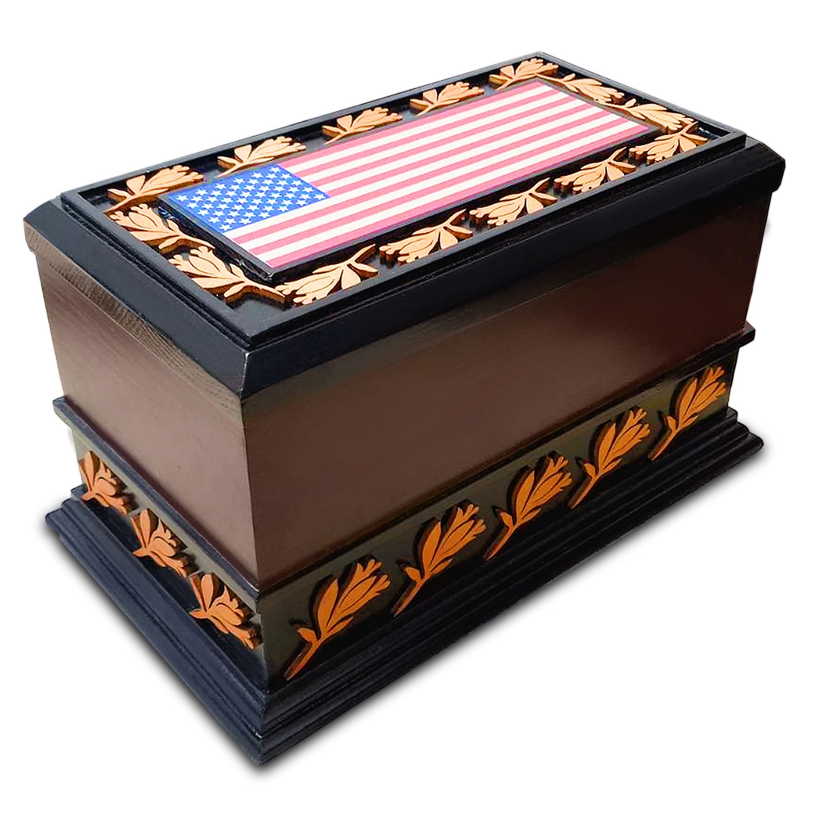 Urns for Ashes - Patriotic Cremation Urn with Flag - Enduring Ashes Keepsake ...