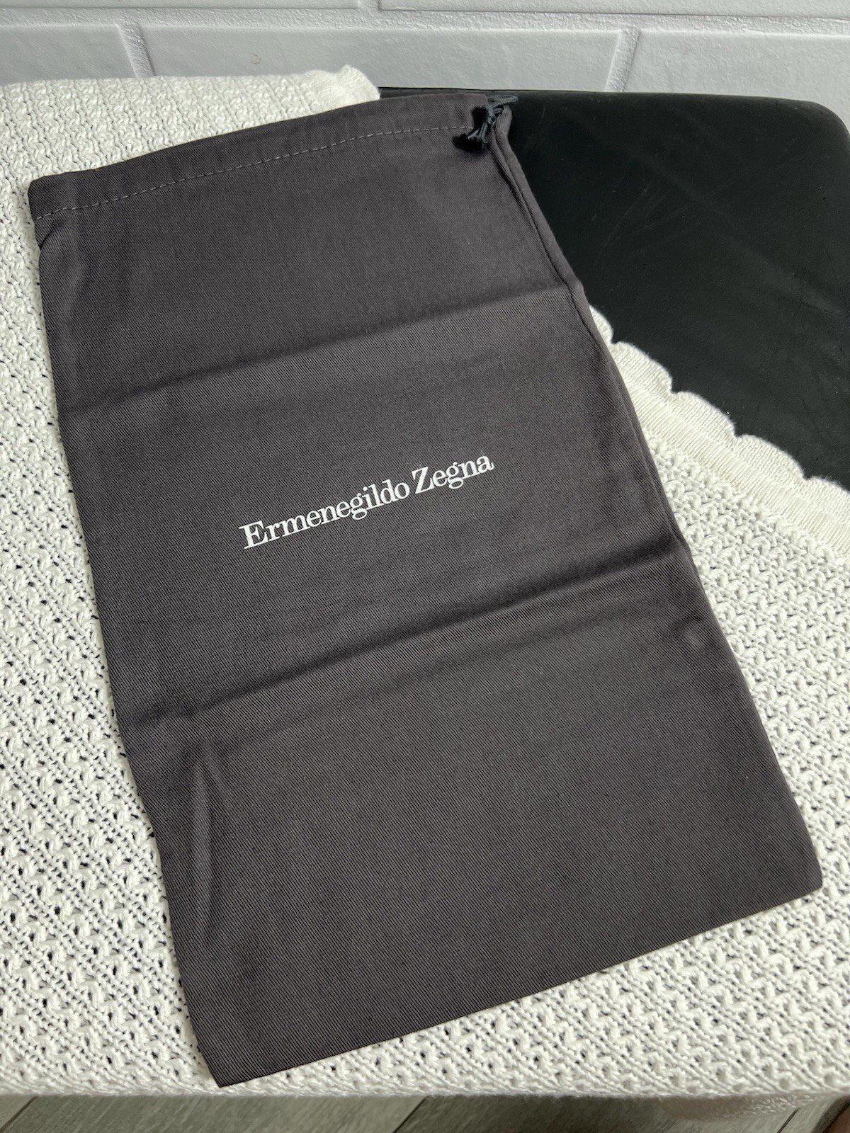 Ermenegildo Zegna Drawstring Dust Duster Bag Fabric Gray 22cm x 37cm