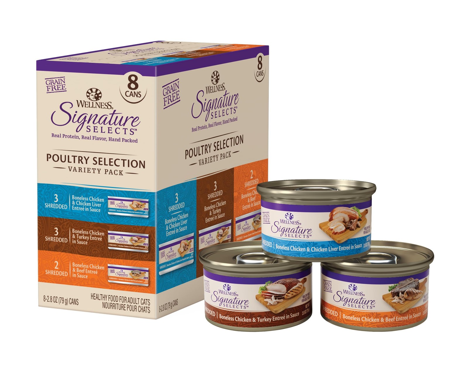 CORE Signature Selects Shredded Adult Wet Cat Food, Natural, Protein-Rich, Gr...