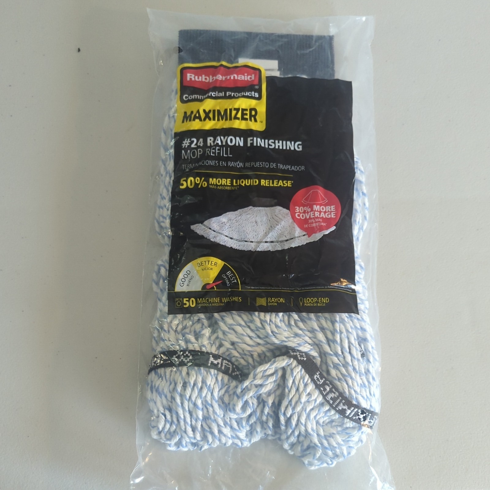Rubbermaid Maximizer #24 Rayon Finishing Mop Head Refill Commercial product