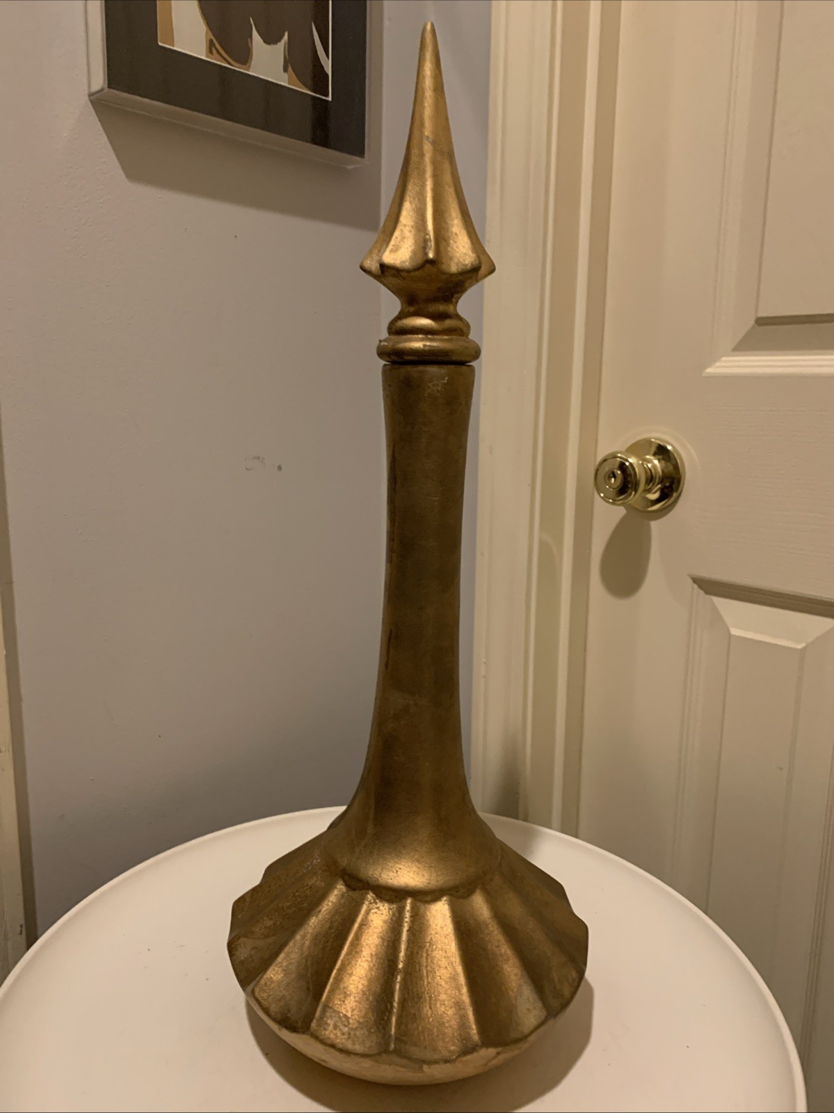 Vtg Mid Century Ceramic Gold Genie Bottle Vanguard Studios 23”