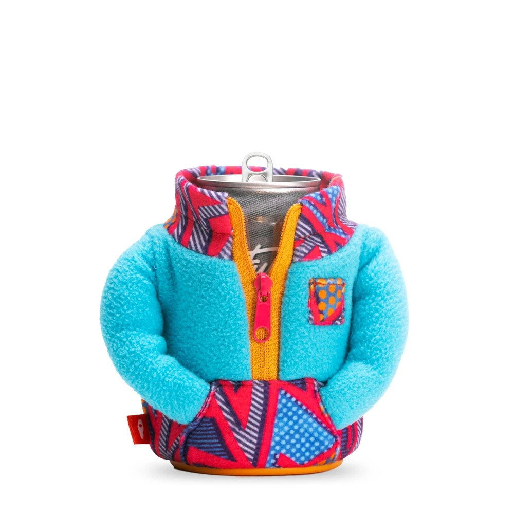 Totally Teal Beverage Insulator Fleece Drinkwear Keeps Drinks Cold 12oz Can