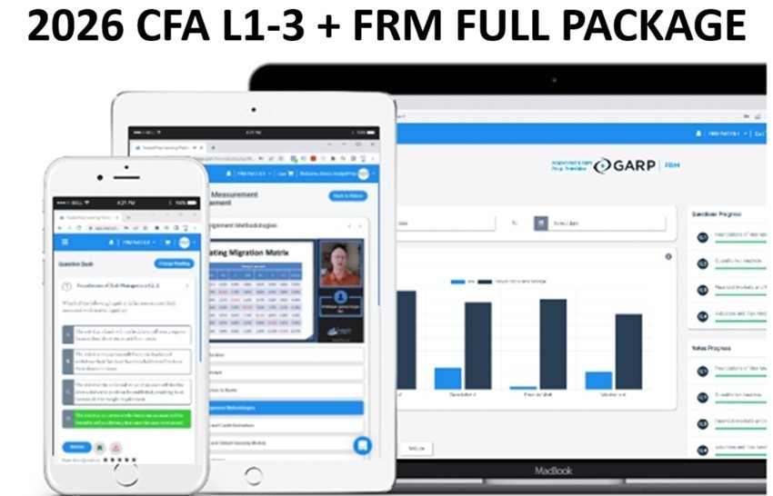 2026 CFA AnalystPrep Levels 1-3 + FRM Full Exam Prep Package