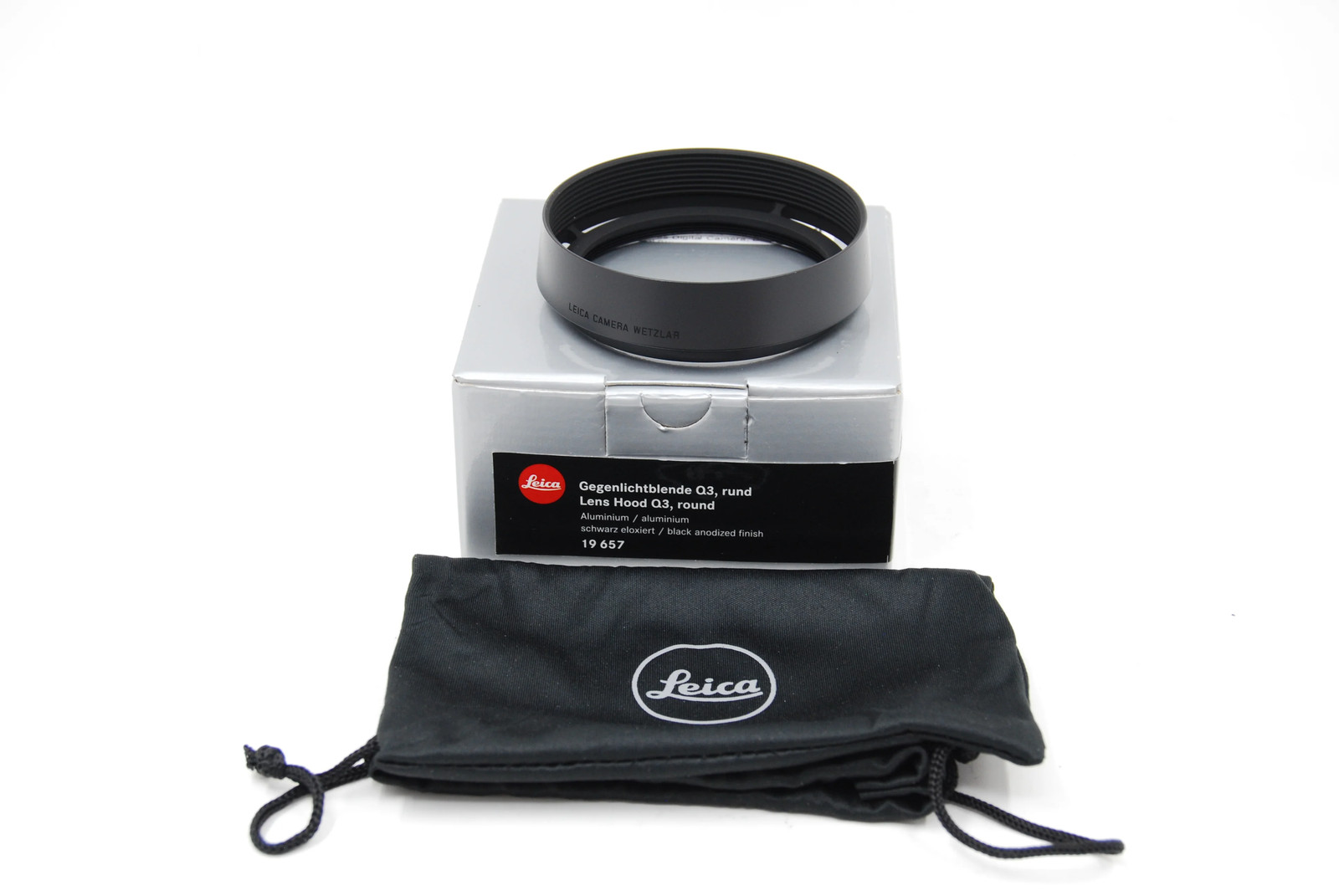 Used Leica Aluminum Lens Hood for Q Series Digital Camera, Black Anodized Finish