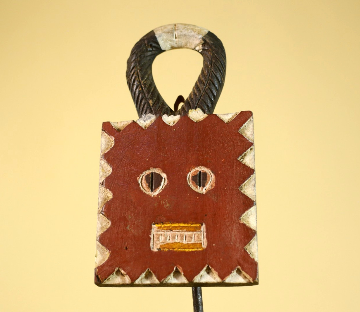 African Tribal Wood Mask Sculpture Hand Carved Wall Art-G6312