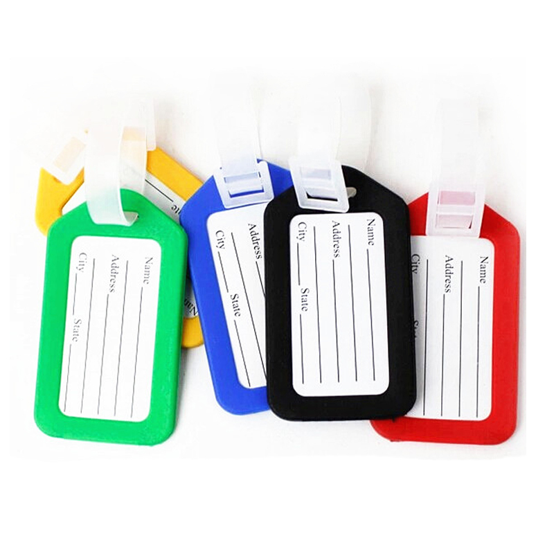 1pcs Plastic Luggage Tags Labels Strap Name ID Suitcase Bag Baggage Travel