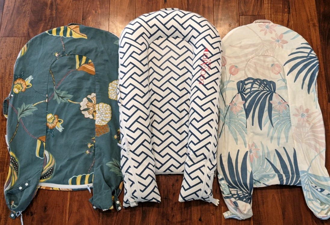 Dock A Tot Deluxe+ Dock Chevron Stripes plus 2 Extra covers Floral Palms 