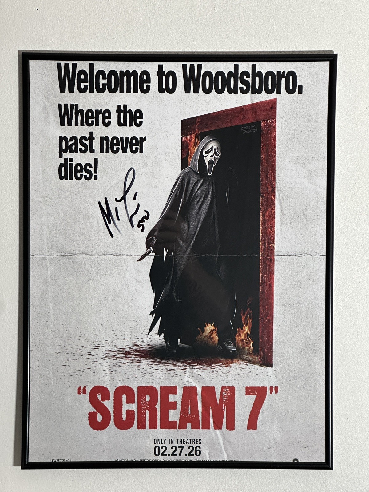 Matthew Lillard Signed Scream 7 Poster 18x24 - VIP Screening JSA Authenticated