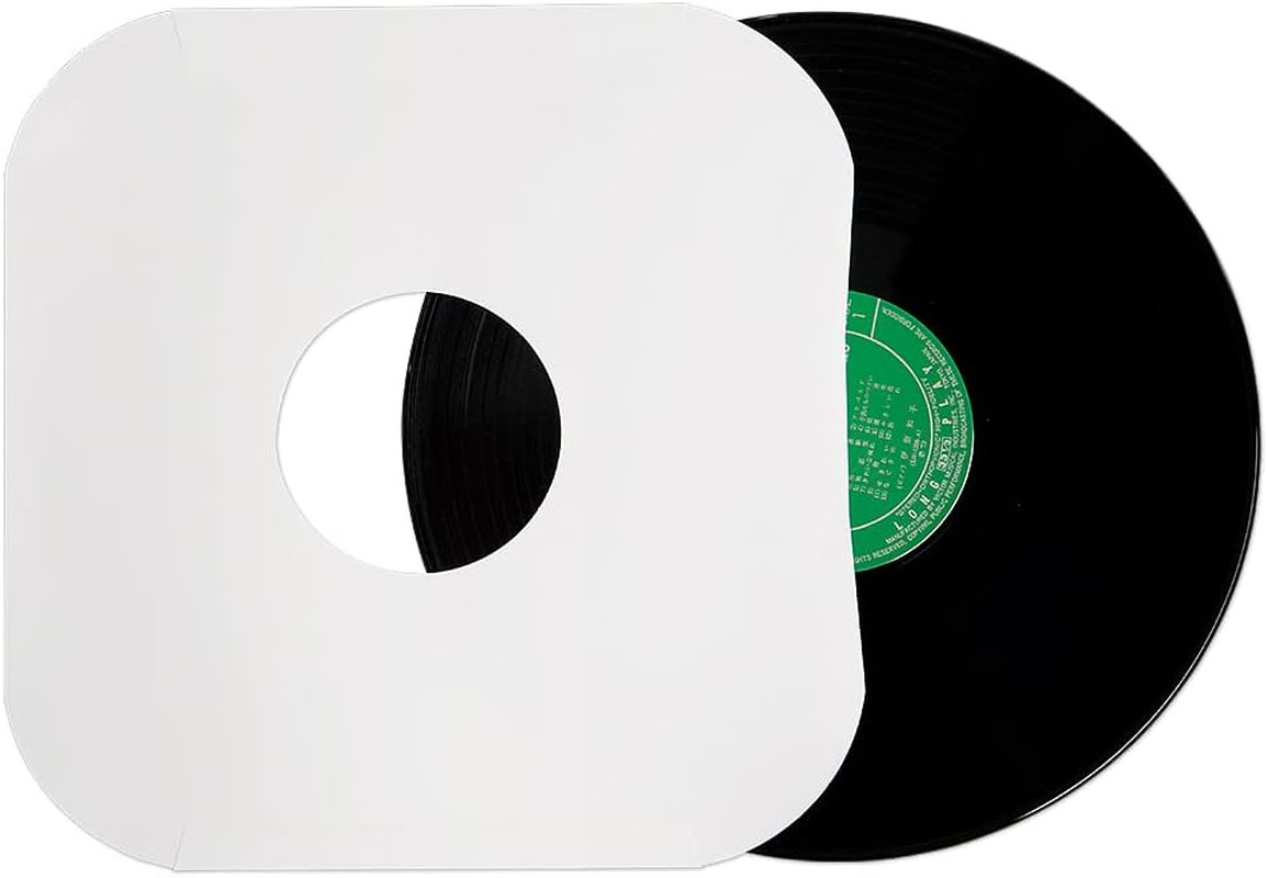 12 Inches Vinyl Record Inner Paper Sleeves - 100G Anti-Static White Kraft Paper