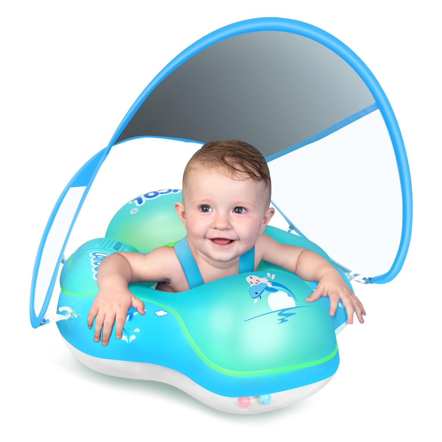LAYCOL Baby Swimming Float Inflatable Pool Ring with Small, Blue 