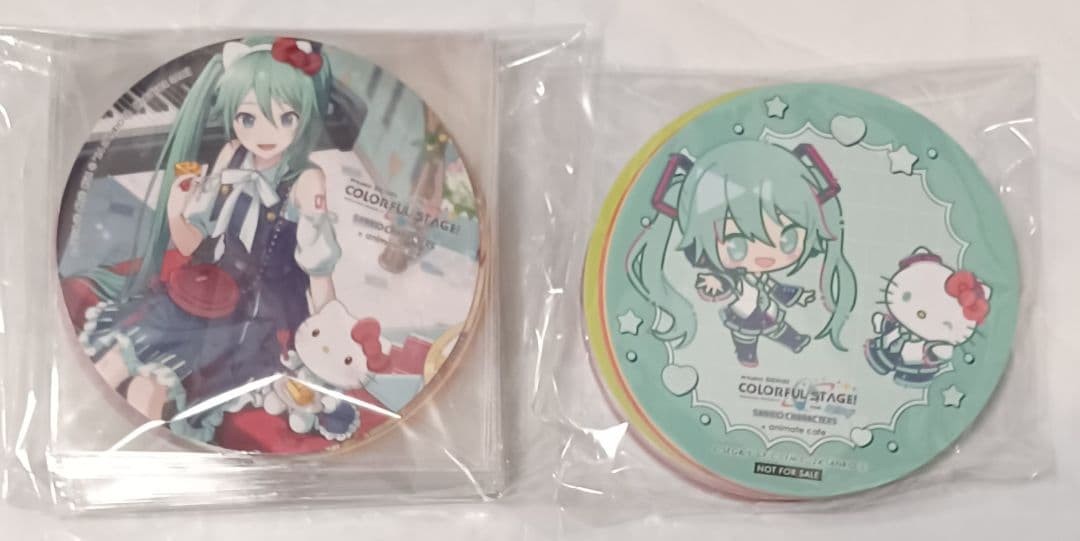 Proseca Anime Cafe Complete Set of SD Coasters with Initial Miku Rin Len Bonus