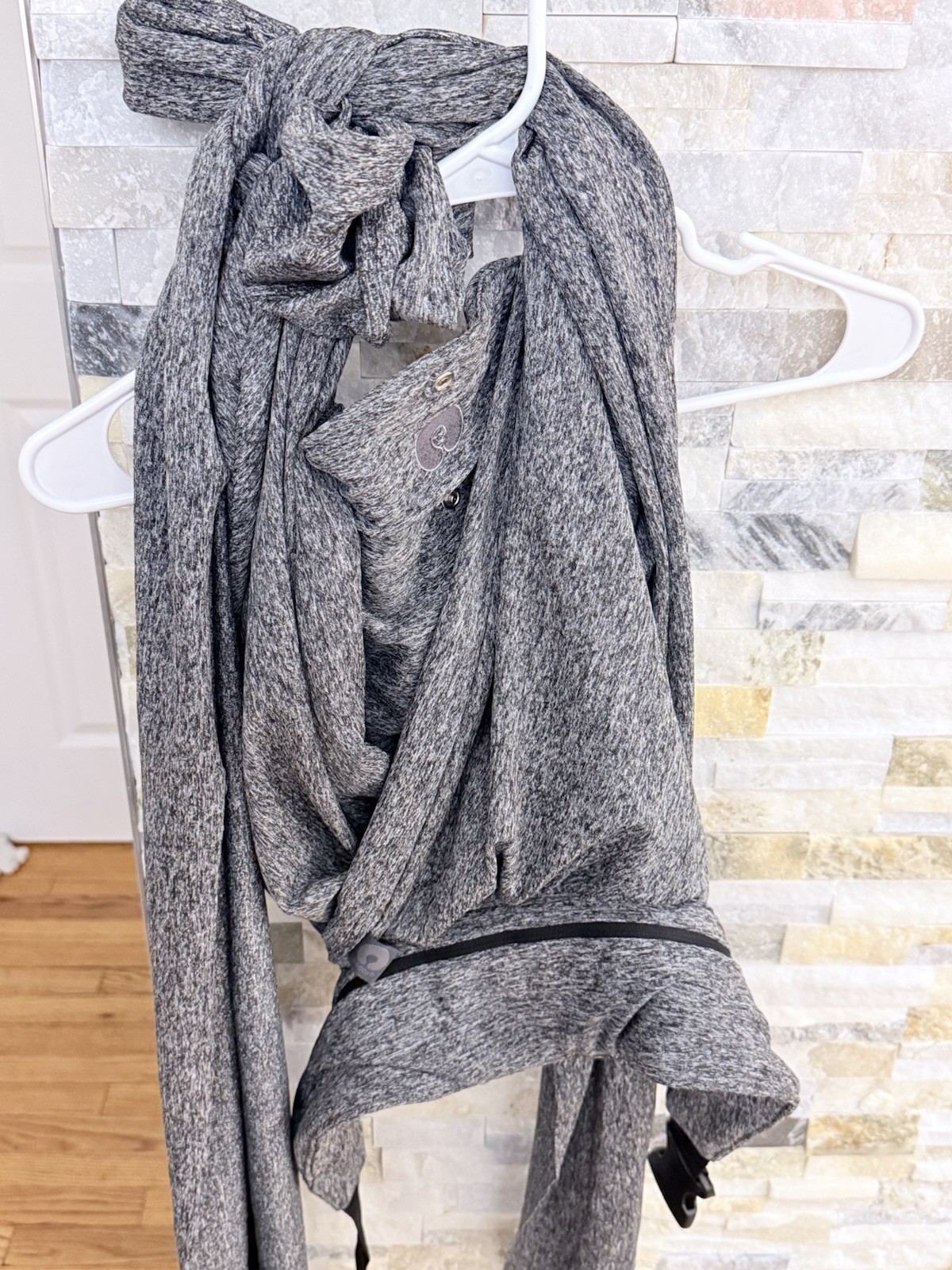 Boppy Gray Baby Wrap Carrier Sling Wrap Machine Washable Infant Baby Carrier