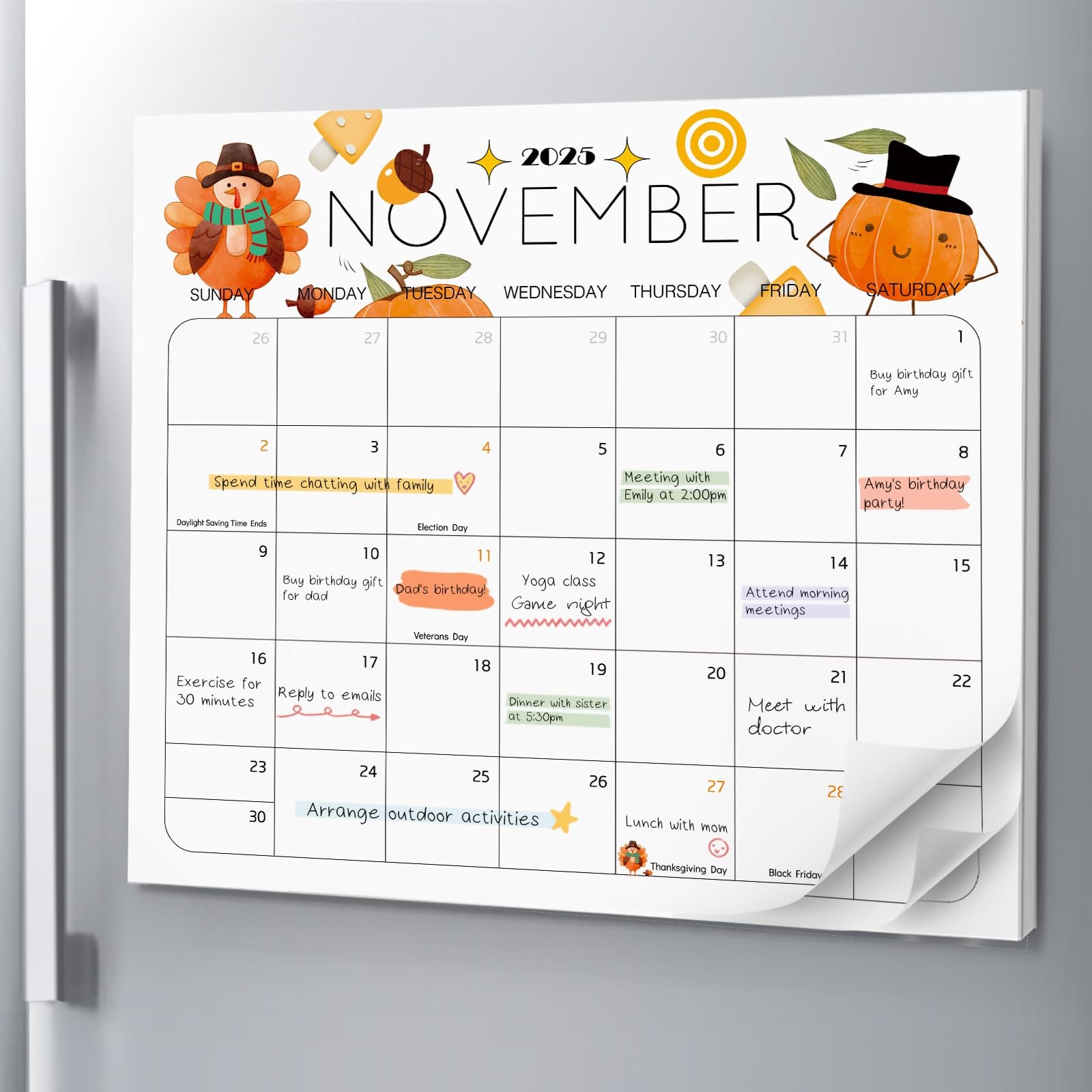 Delightful Magnetic Fridge Calendar 2026-2027 magnetic Oct2025-Jun2027 