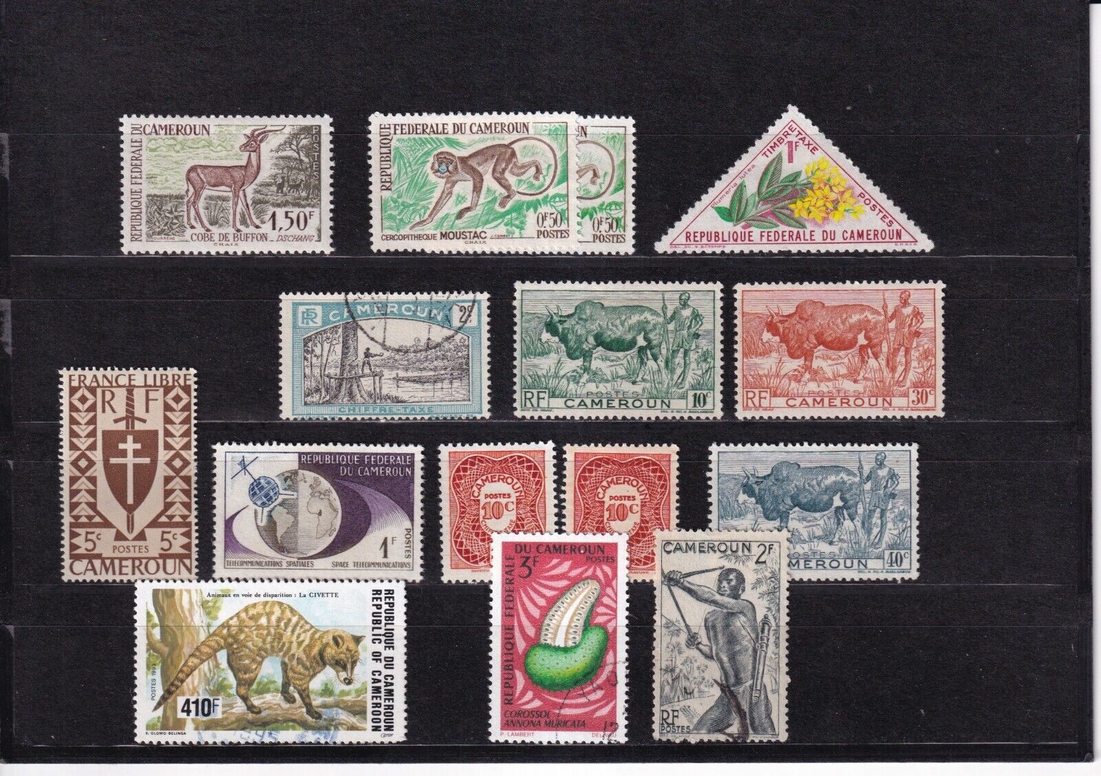 SA33j Cameroon various selection of used and hinged stamps