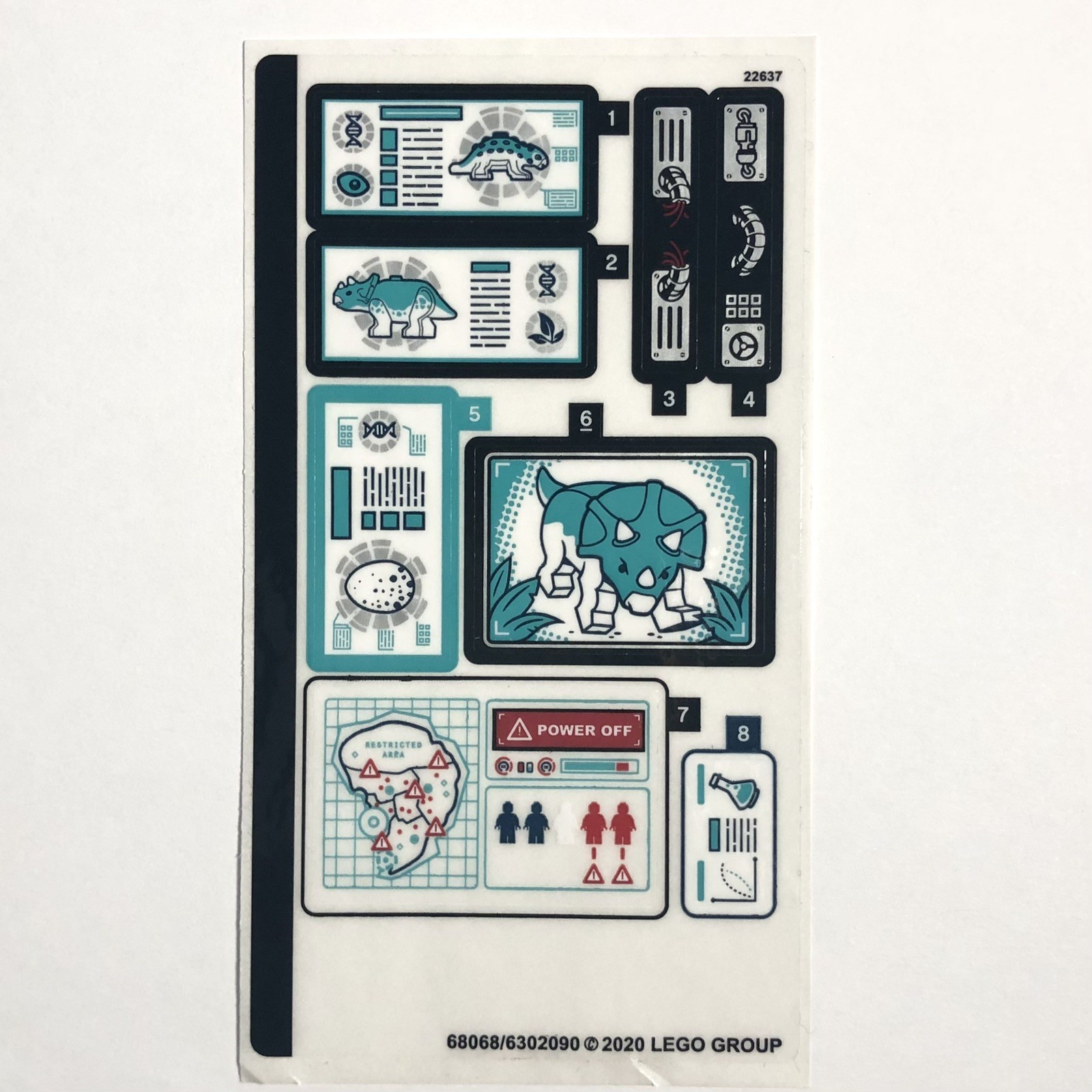 LEGO STICKER SHEET 75939 Dr. Wu's Lab Baby Dinosaurs Breakout Jurassic World JW