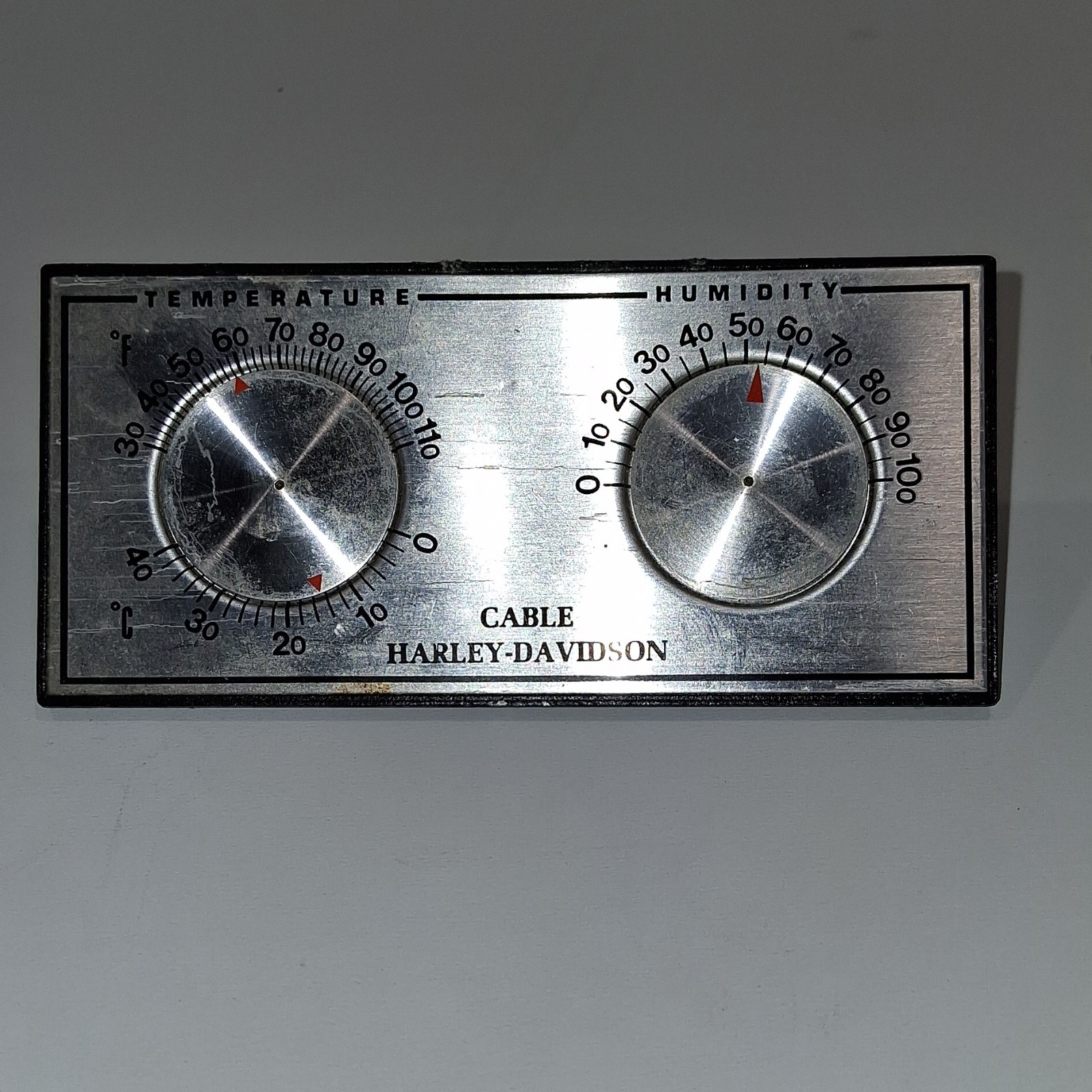 Harley-Davidson Cable Temperature Humidity Gauge Thermometer UNTESTED*