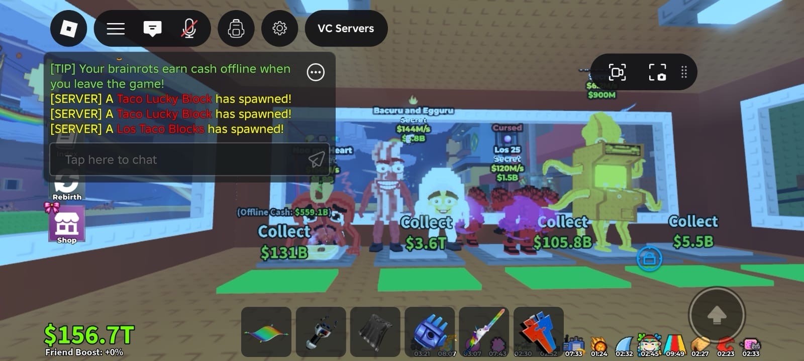 All brainrots show in the picture will be sold virtually and delivered virtually