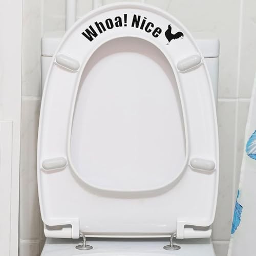 Funny Toilet Stickers, Whoa Nice Bathroom Decal, Wall Art, Removable Self 