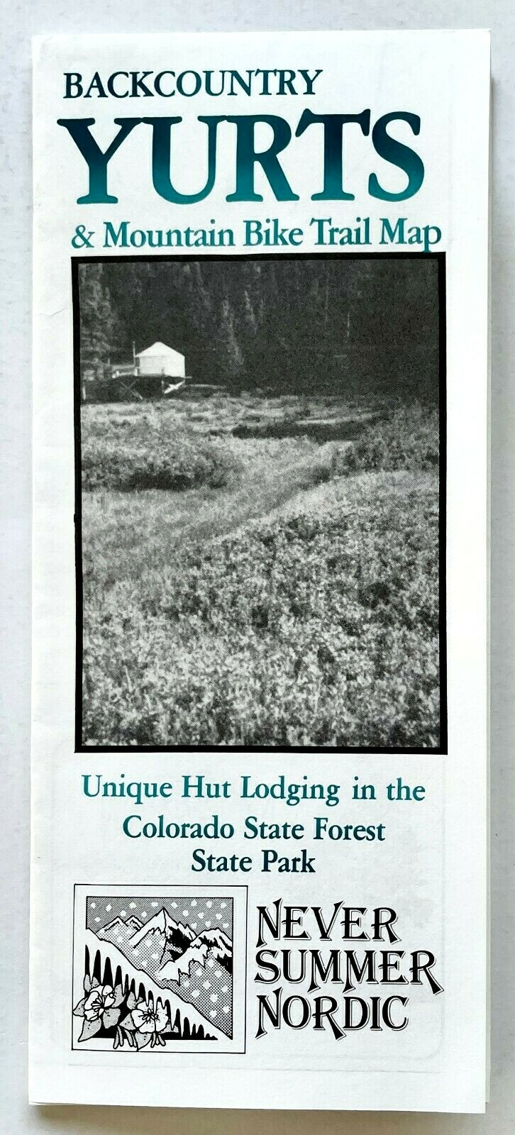1989 Backcountry Yurts Mountain Bike Vintage Trail Map CO State Forest Park Hut