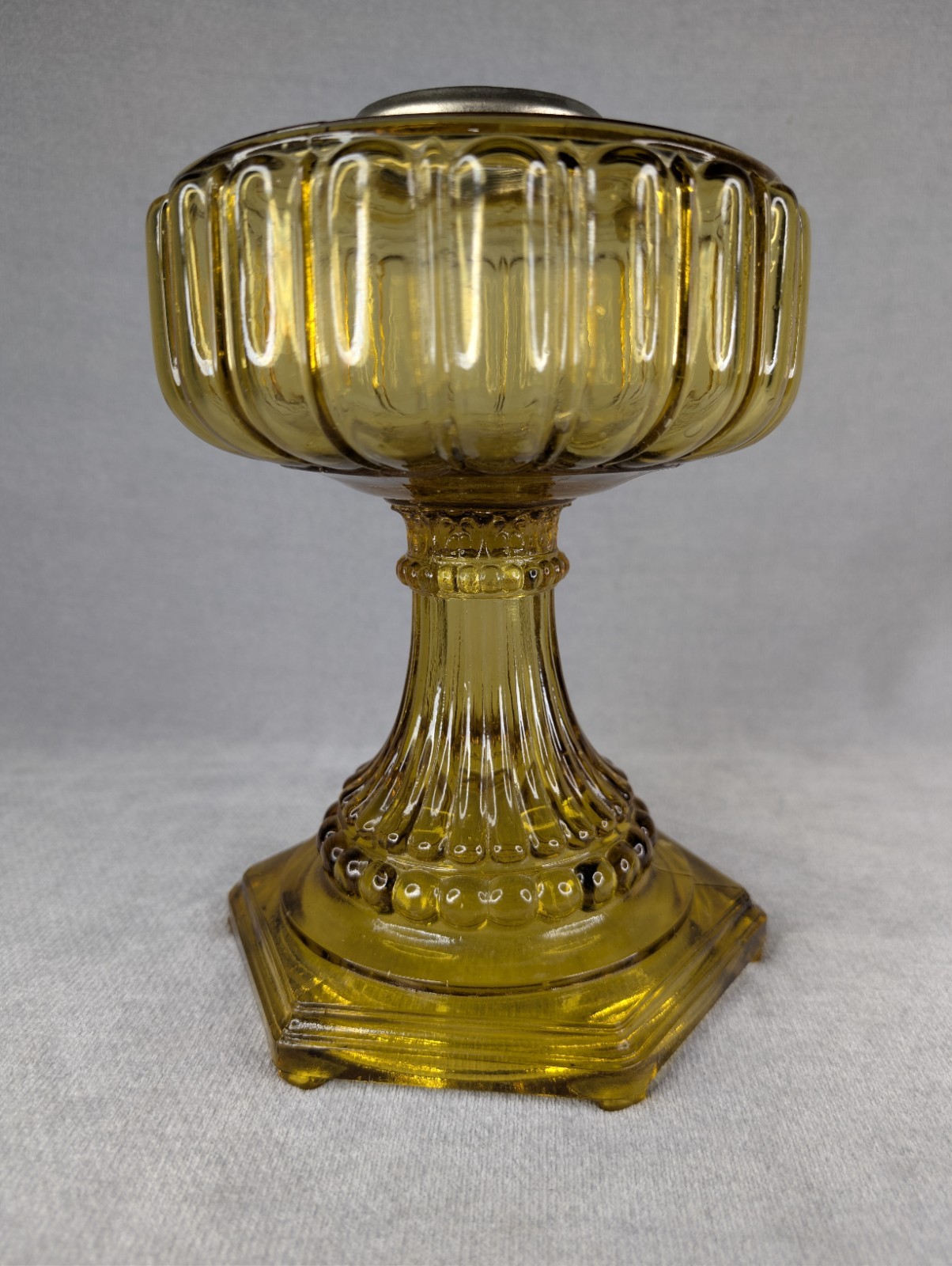 1934 Aladdin "Cathedral" Model B-109 Kerosene Lamp in Amber