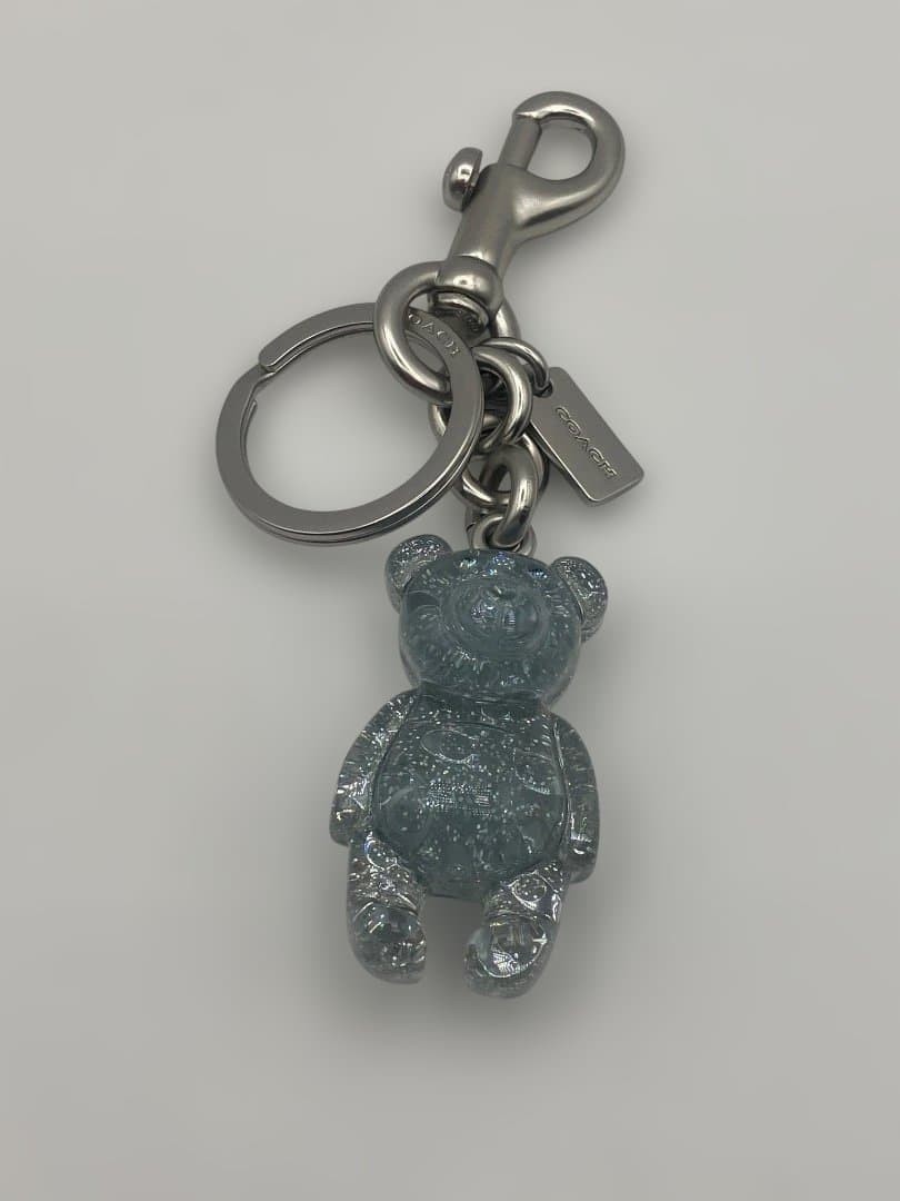 Coach Bear Keyring Coach Key Holder Light Blue