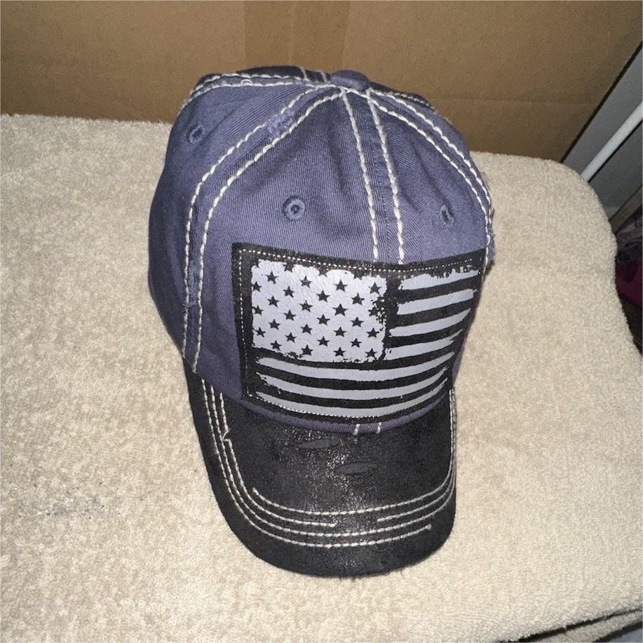 KBETHOS Vintage Strapback Cap Navy Black American Flag Patch Adjustable Baseball