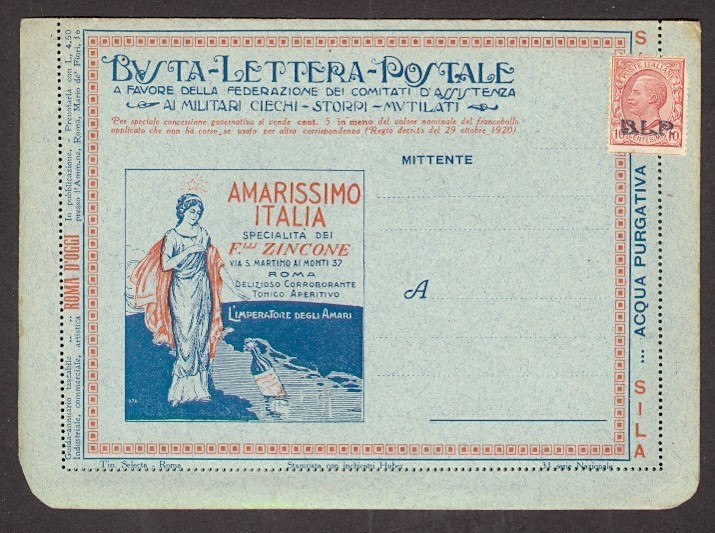 ITALY BVSTA LETTERA POSTALE 31 SERIES MINT STNY