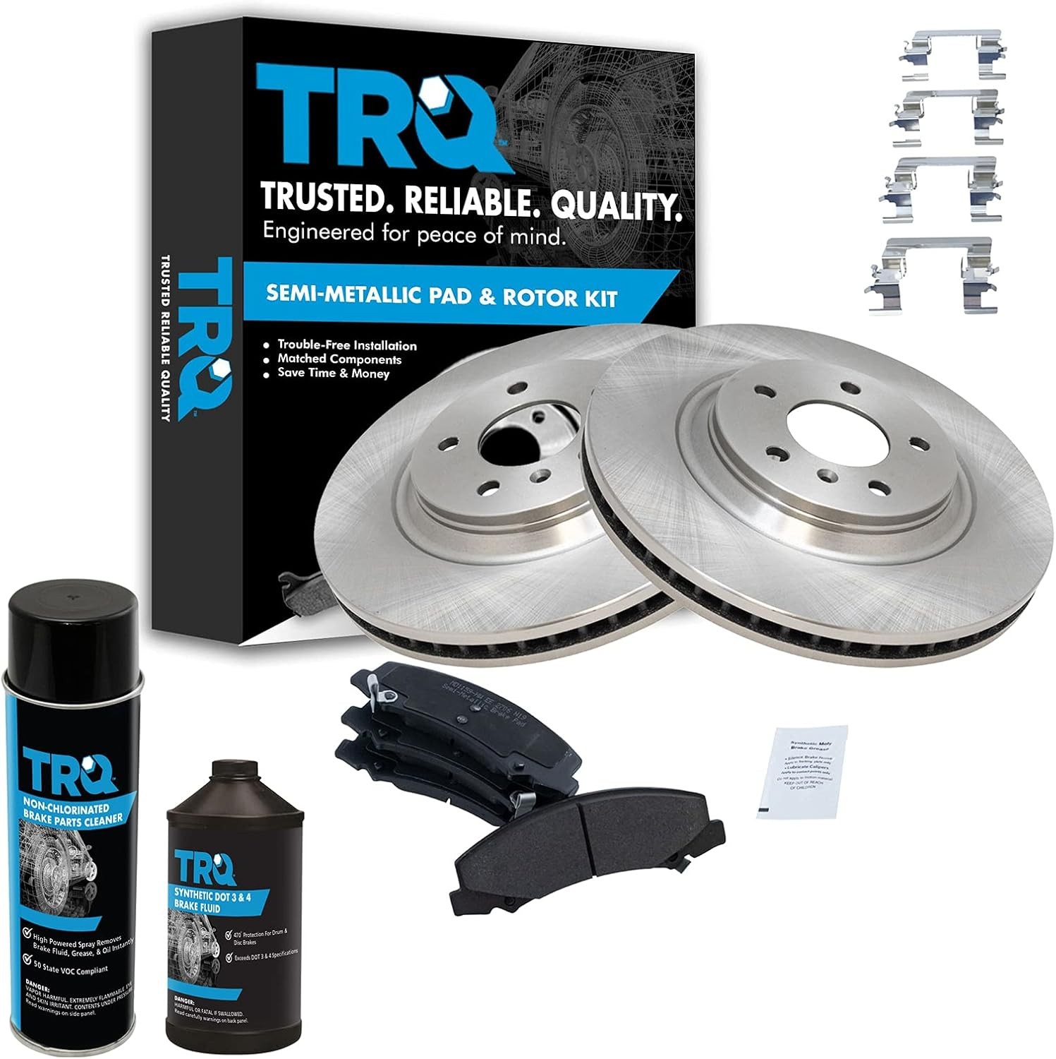 Semi-Metallic Brake Pad & Rotor Kit DOT 3/4 — Direct Fit, Preassembled