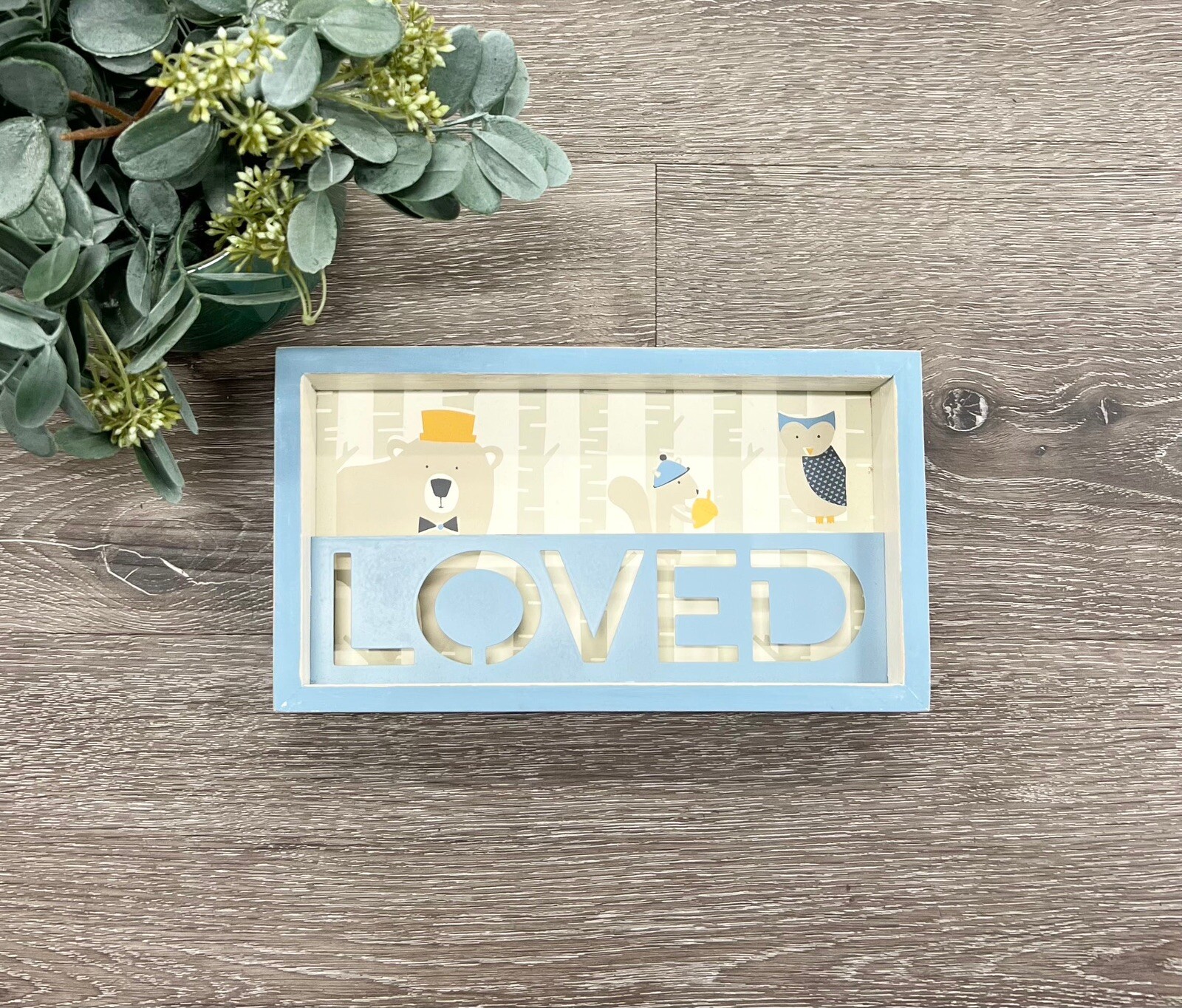 Loved Woodland Sign Nursery Baby Decor