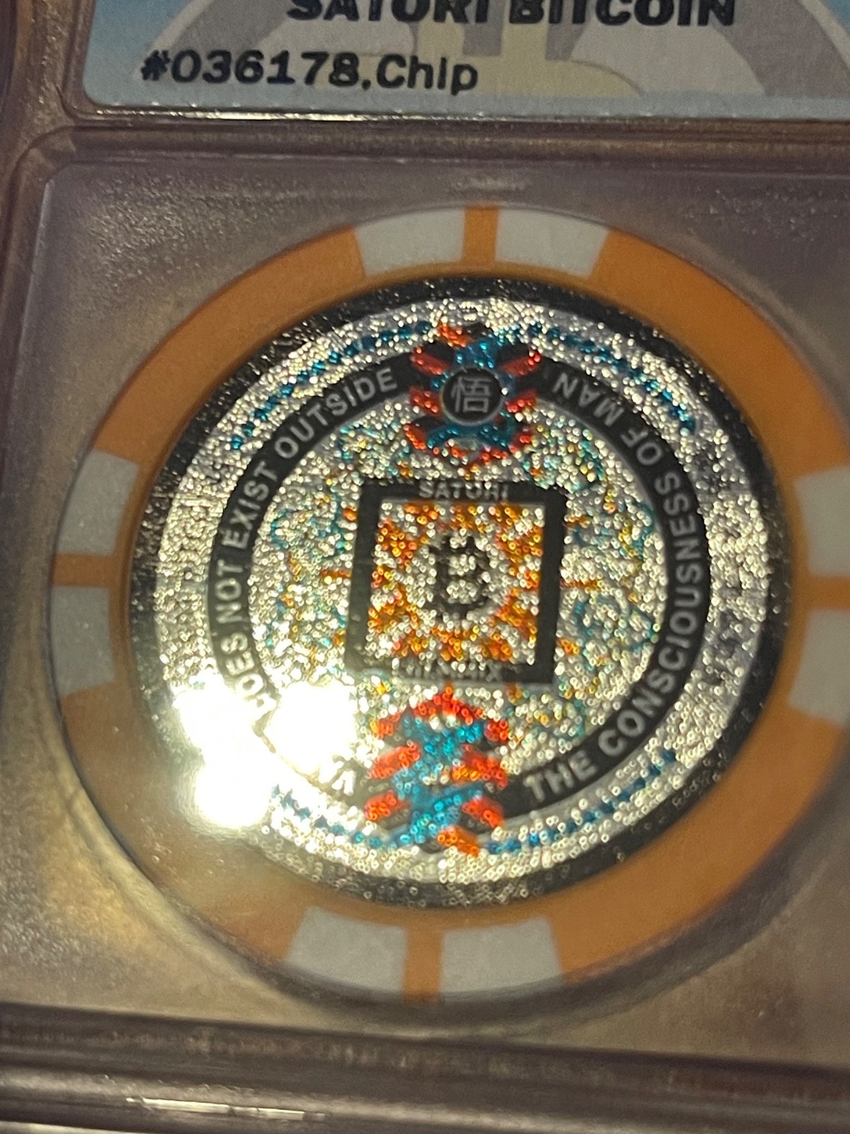 Satori 0.001 BTC 36178 Physical Bitcoin Chip Orange – Loaded / Unredeemed