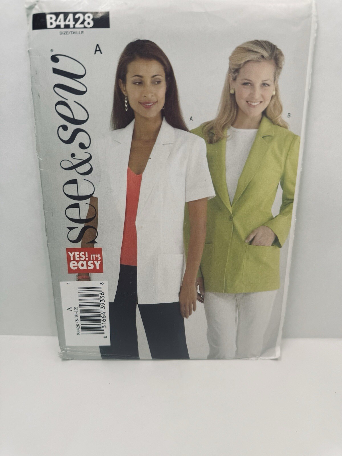 Butterick 4428 Misses Jacket Long and Short Sleeve Pattern 8-12 *Uncut*