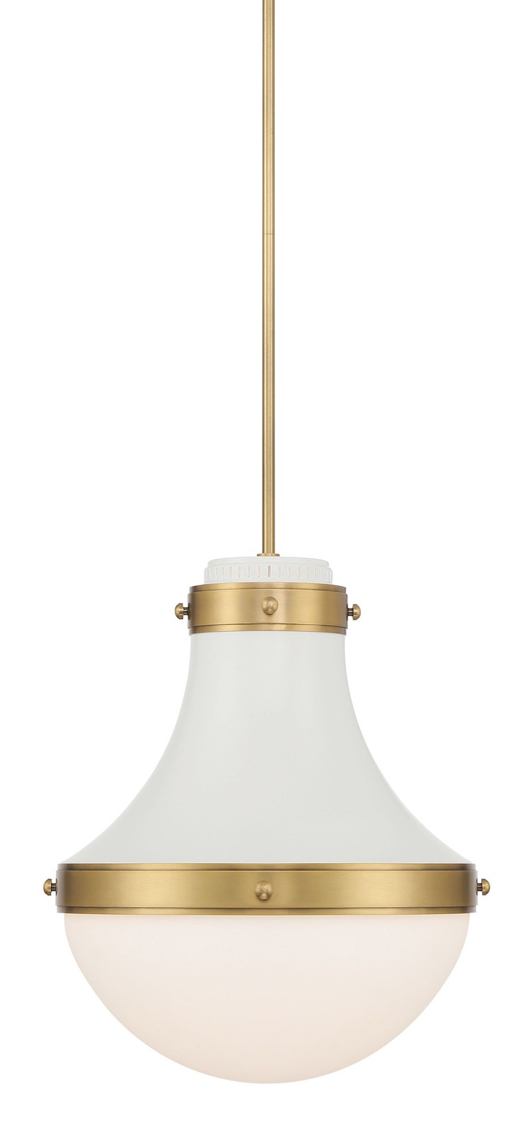 Minka Lavery 3934 Purelight 17"W Pendant - Off White Cream / Legacy Brass