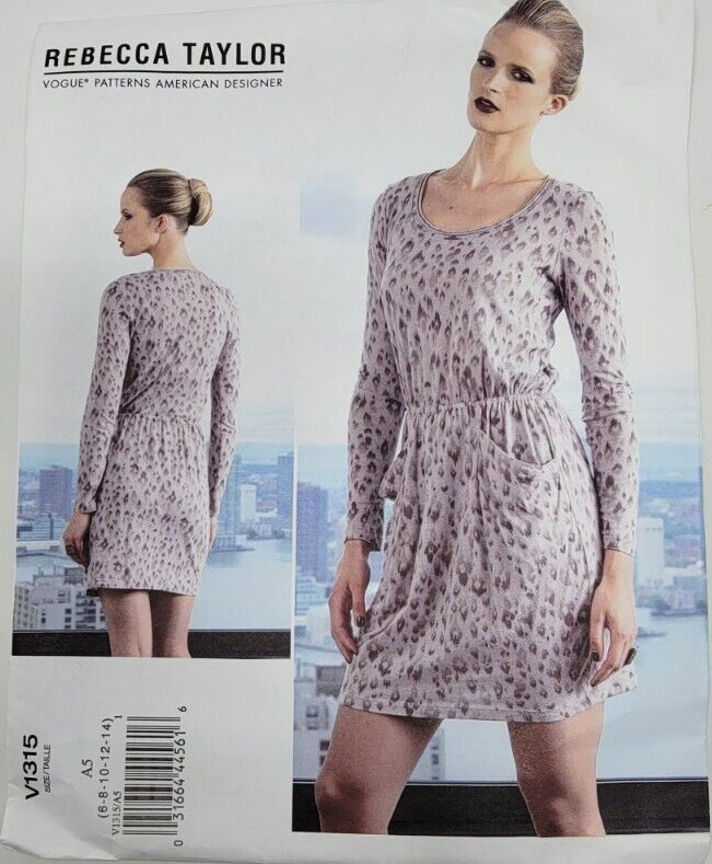 Vogue V1315 Misses Scoop Pullover Dress Sewing Pattern sz 6-14 Rebecca Taylor