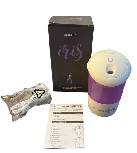 Unus DoTERRA Iris Diffuser w/ Box 7 Colorful LED Lights Portable Home Car Office