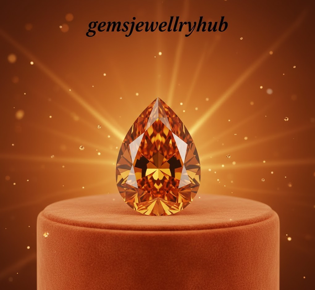 2 Ct Lab Grown Orange Color Diamond Pear Cut D Grade VVS1 Certified