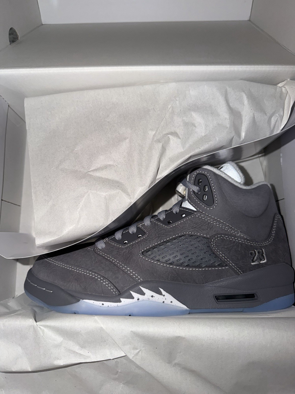 Nike Air Jordan 5 Retro Wolf Grey 7Y GS Brand New Authentic