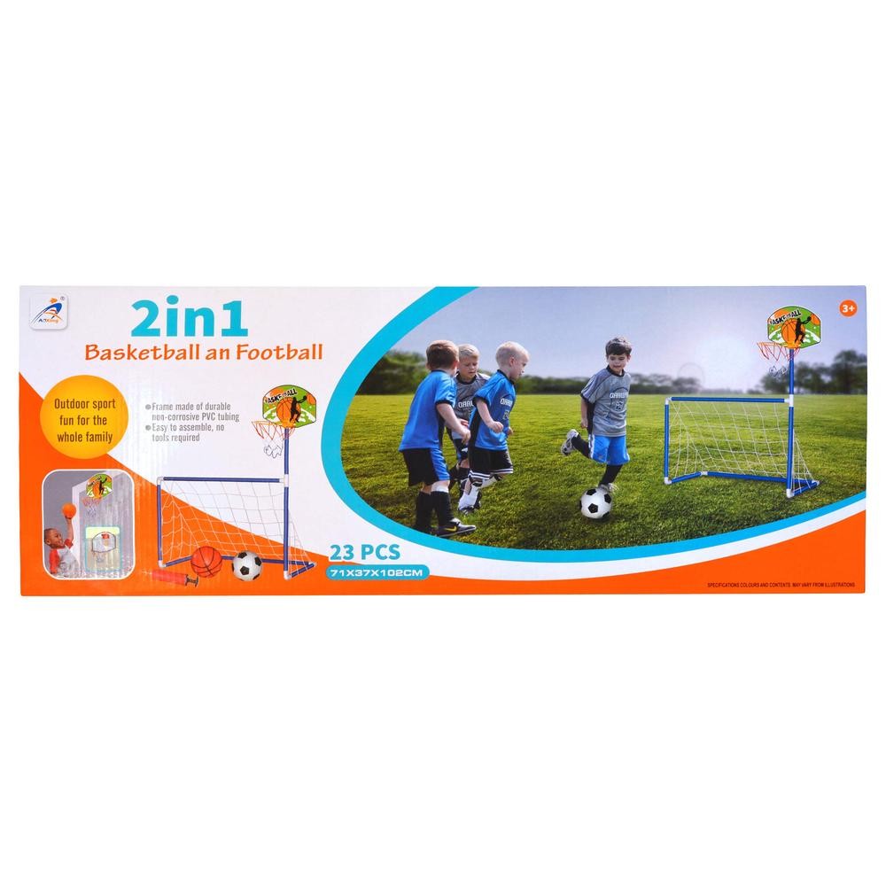 2-In-1 Basketball & Football Goal - All Brands Toys