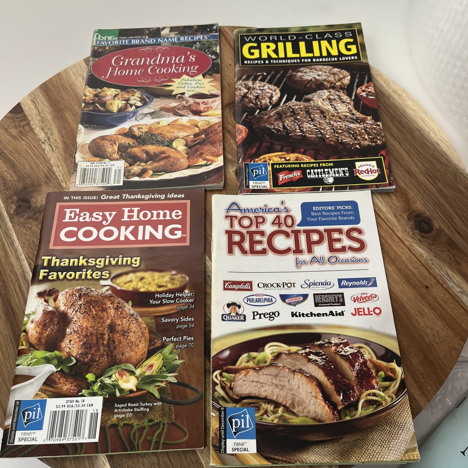 FBNR Cookbooks Small Paperbacks Mixed Titles Authors Lot of 4 Preowned